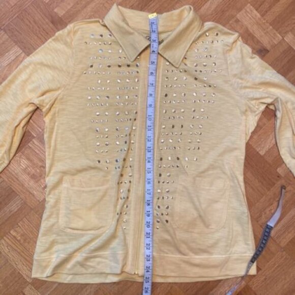 Casual Chic ONQUE Blouse Lightweight Zip-Up Top Medium Lightweight Spring Summer - Picture 7 of 9